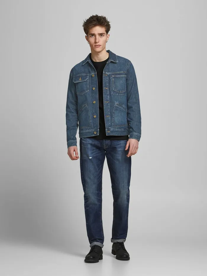 Denim Jackets JACK and JONES Mens ORGANIC COTTON BLEND DENIM JACKET Blue Blue Denim