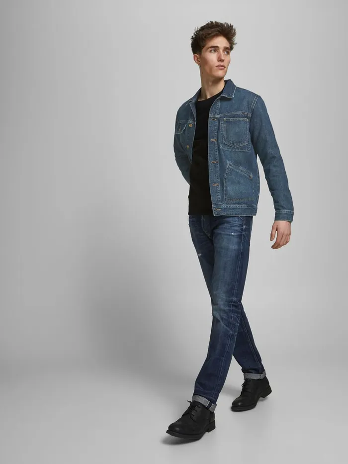 Denim Jackets JACK and JONES Mens ORGANIC COTTON BLEND DENIM JACKET Blue Blue Denim