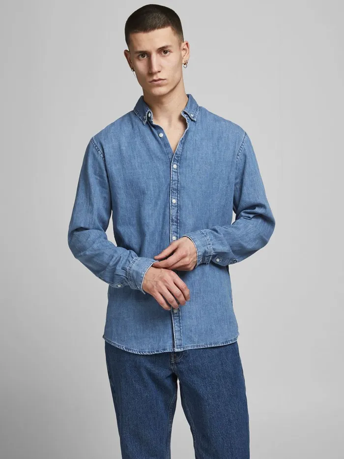 Denim Shirts JACK and JONES Mens FELIX AKM 225 DENIM SHIRT Blue Blue Denim Near Me Denim Shirts JACK and JONES Mens FELIX AKM 225 DENIM SHIRT Blue Blue Denim Near Me