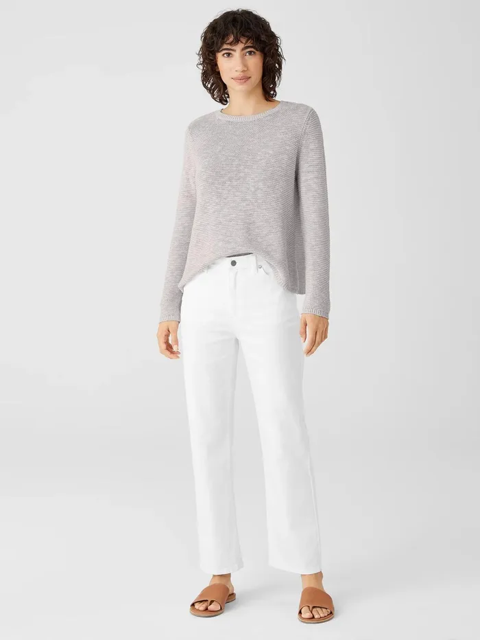 Denim Women Eileen Fisher Organic Cotton Denim Straight Ankle Jean White