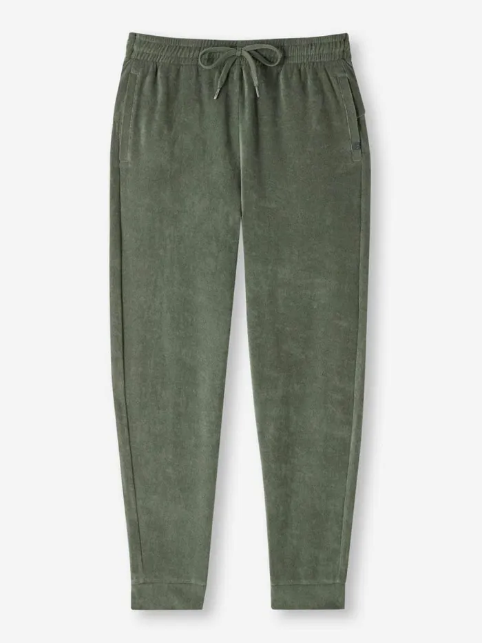 Derek Rose Casual Pants Men Sweatpants Isaac Terry Cotton Soft Green