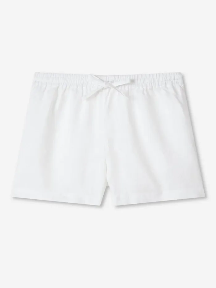 Derek Rose Casual Shorts Women Shorts Vienna Linen White