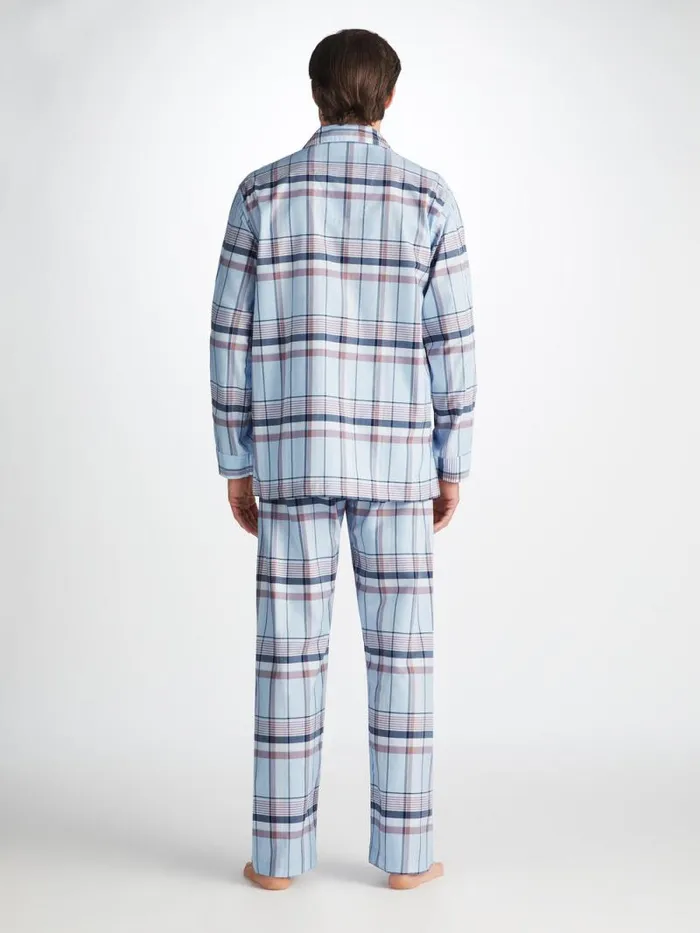 Derek Rose Classic Fit Pajamas Men Classic Fit Pajamas Barker 38 Cotton Blue