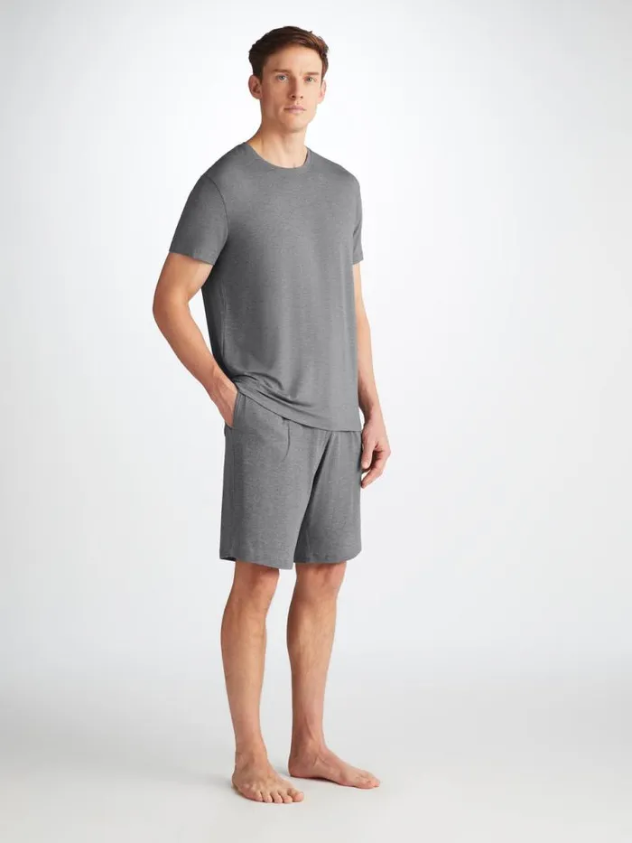 Derek Rose Lounge Shorts Men Lounge Shorts Marlowe Micro Modal Stretch Charcoal