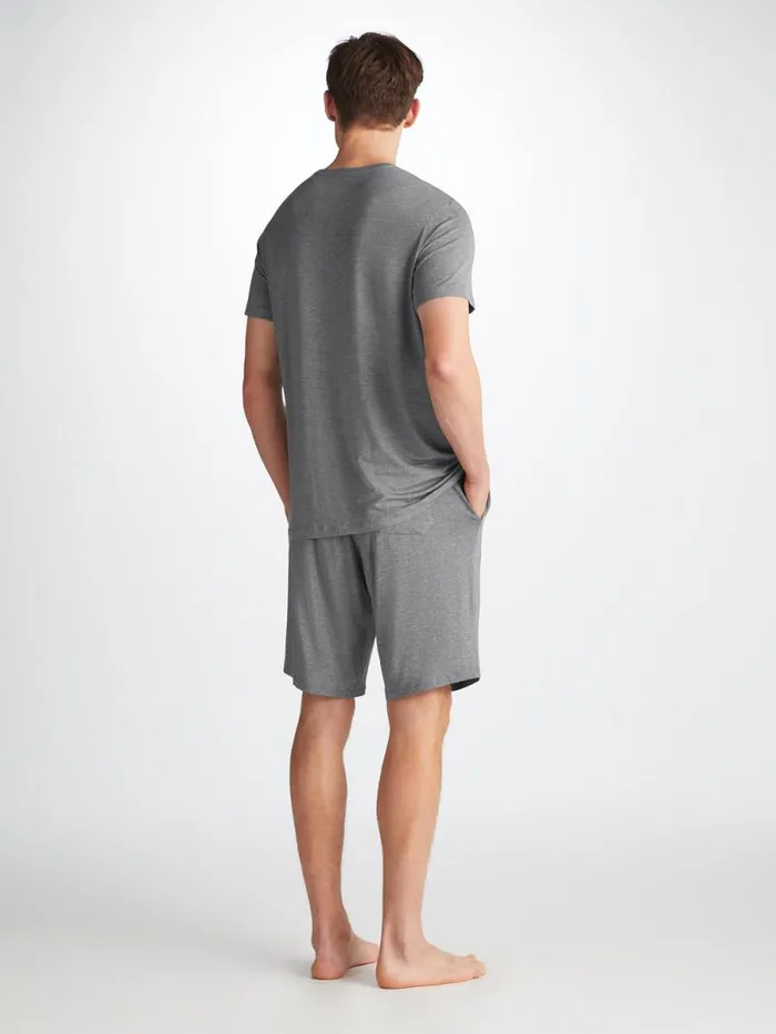 Derek Rose Lounge Shorts Men Lounge Shorts Marlowe Micro Modal Stretch Charcoal