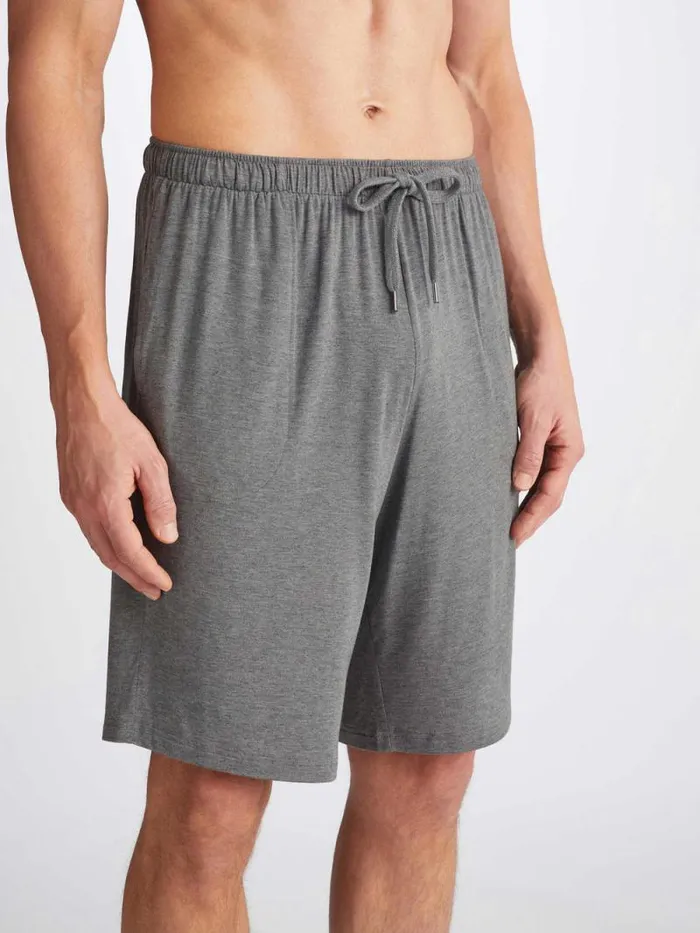 Derek Rose Lounge Shorts Men Lounge Shorts Marlowe Micro Modal Stretch Charcoal