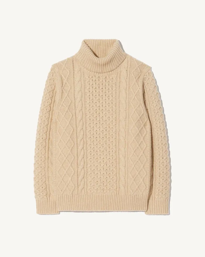 DEWEY TURTLENECK SWEATER Wheat Men Nili Lotan Sweaters