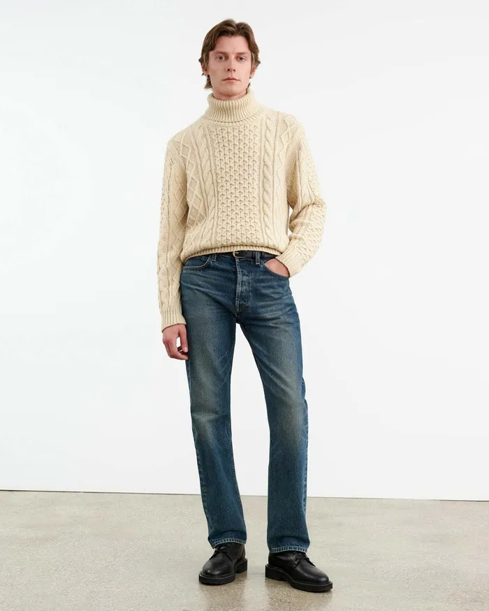 DEWEY TURTLENECK SWEATER Wheat Men Nili Lotan Sweaters