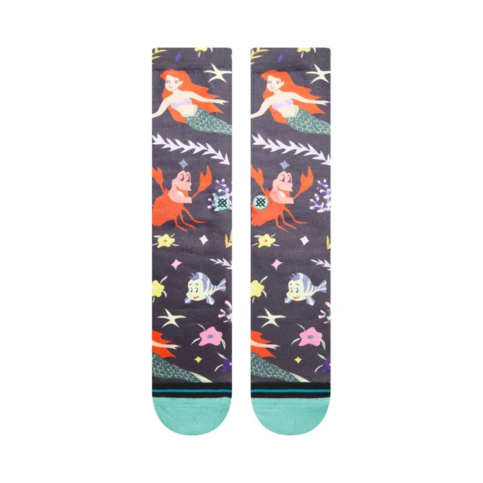 Disney 100 Este Preda X Stance Poly Crew Socks Ariel By Estee 8211 Teal MenWomen Stance Crew
