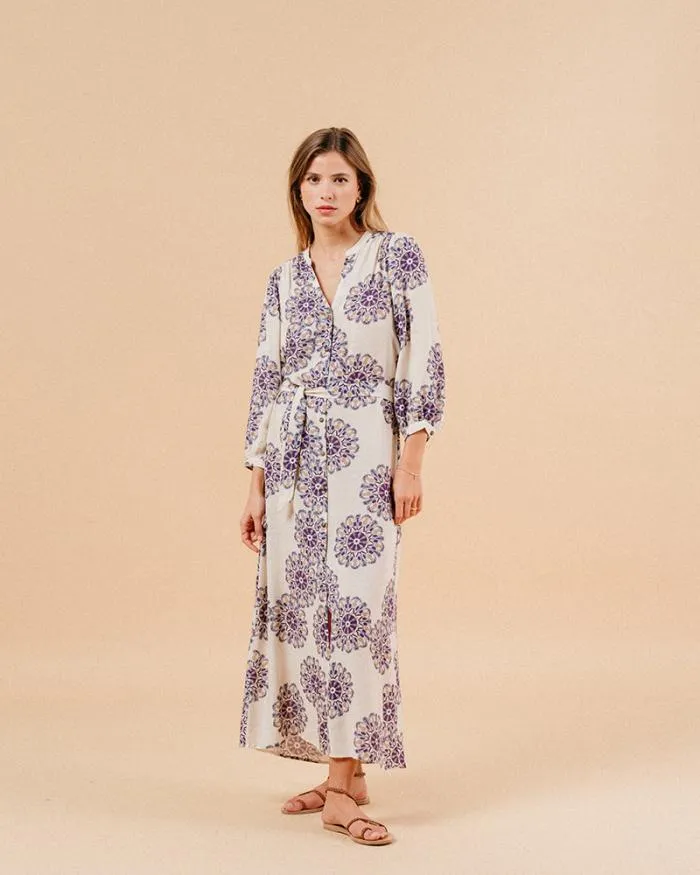 DRESS BEIGE MANILLE Shop Grace and Mila Printed Dresses