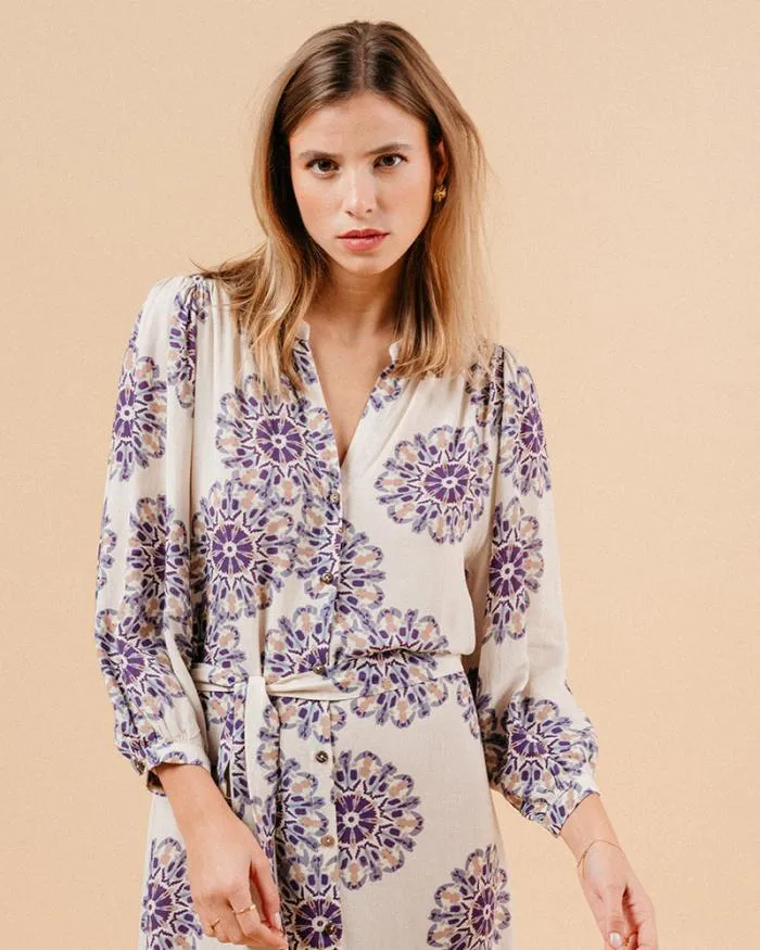 DRESS BEIGE MANILLE Shop Grace and Mila Printed Dresses