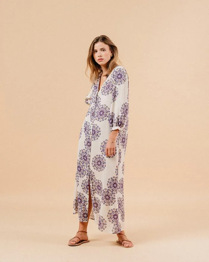 DRESS BEIGE MANILLE Shop Grace and Mila Printed Dresses