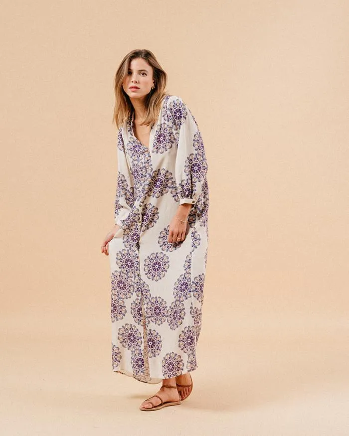 DRESS BEIGE MANILLE Shop Grace and Mila Printed Dresses