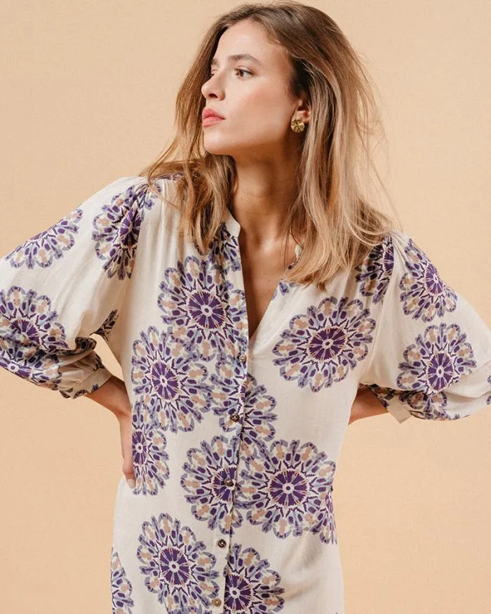 DRESS BEIGE MANILLE Shop Grace and Mila Printed Dresses