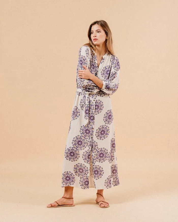 DRESS BEIGE MANILLE Shop Grace and Mila Printed Dresses