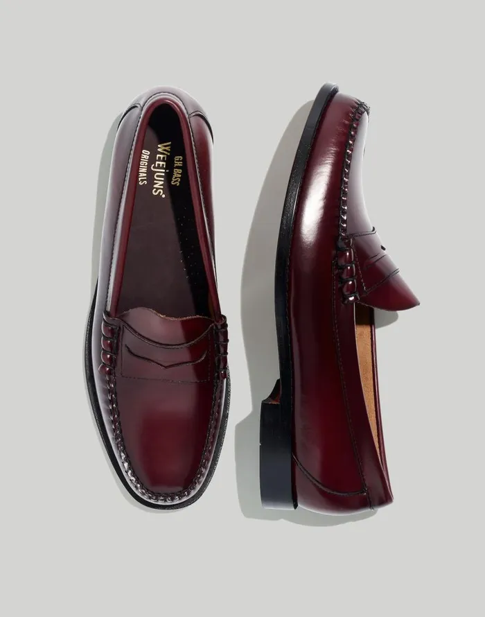 Dress Shoes and Loafers Men Madewell GHBASS Weejuns Penny Loafers Burgundy