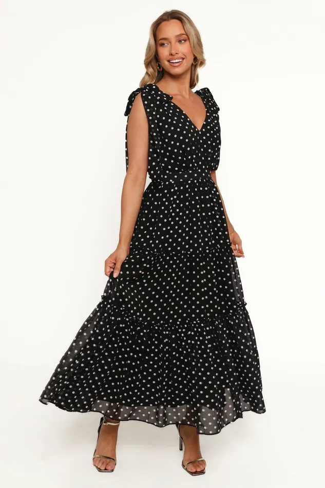 Dresses Ada Maxi Dress Black Polka Dot 8211 Petal and Pup Women