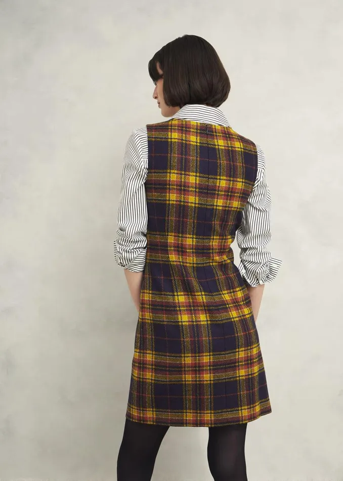 Dresses and Jumpsuits Women HOBBS Margot Wool Dress Navy Ochre