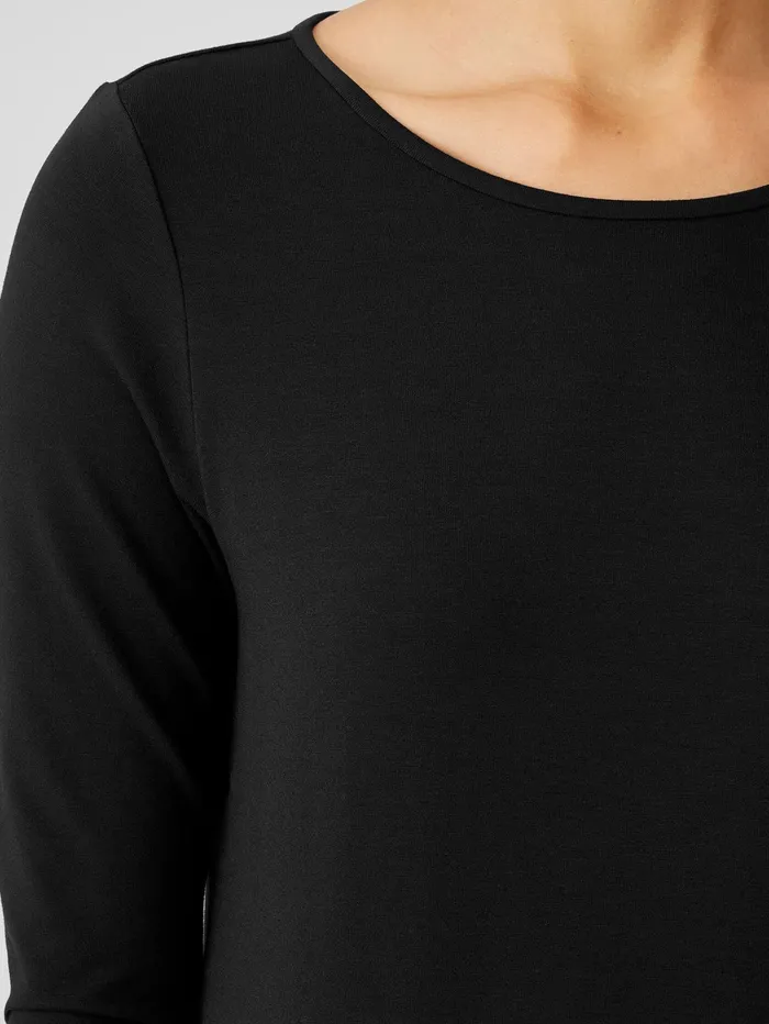 Dresses and Skirts Women Eileen Fisher Stretch Jersey Knit Jewel Knit Dress Black
