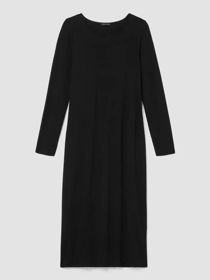Dresses and Skirts Women Eileen Fisher Stretch Jersey Knit Jewel Knit Dress Black
