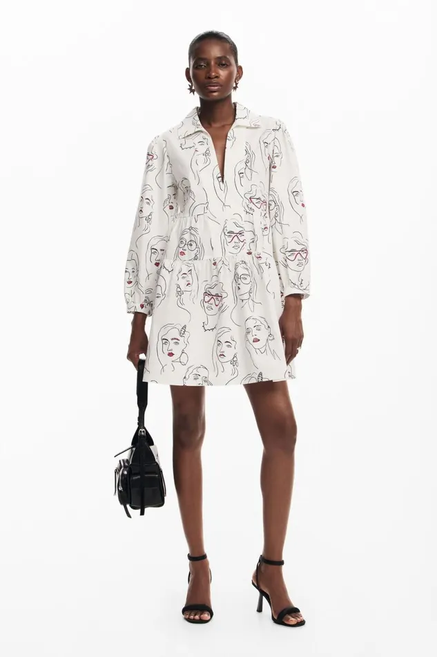 Dresses And Jumpsuits Women Desigual Faces Dress White
