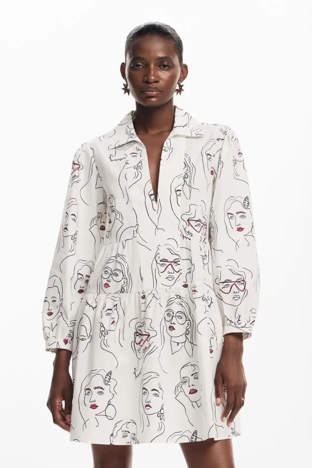 Dresses And Jumpsuits Women Desigual Faces Dress White
