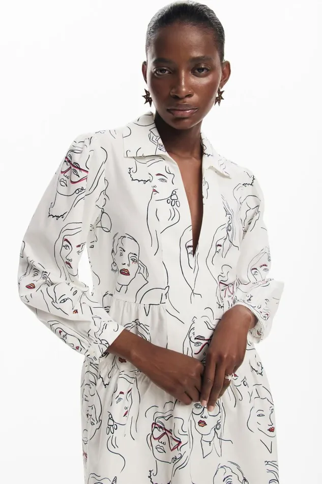 Dresses And Jumpsuits Women Desigual Faces Dress White