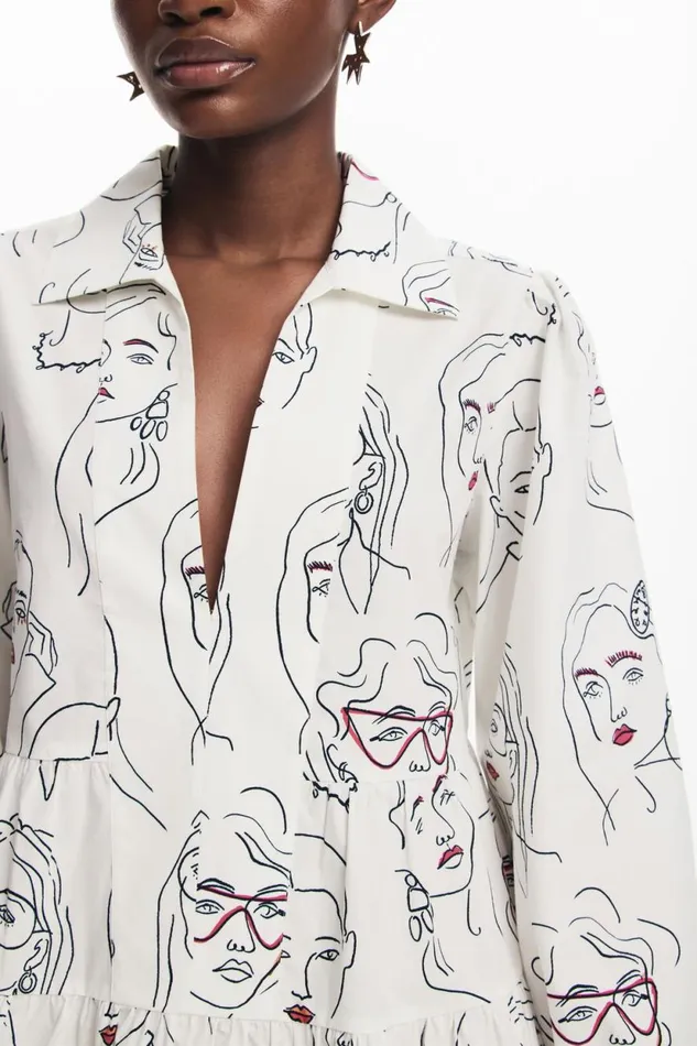 Dresses And Jumpsuits Women Desigual Faces Dress White