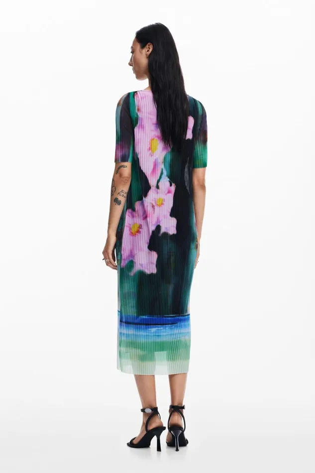 Dresses And Jumpsuits Women Desigual Floral Midi Dress Materialfinishes