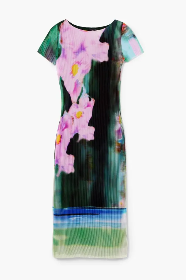 Dresses And Jumpsuits Women Desigual Floral Midi Dress Materialfinishes