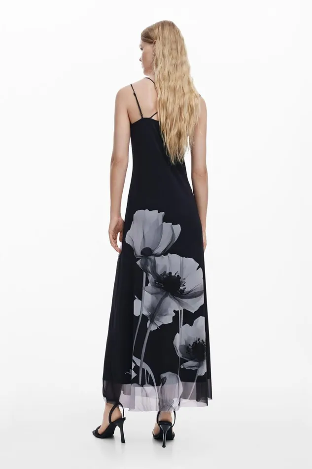 Dresses And Jumpsuits Women Desigual Long Poppy Dress Black