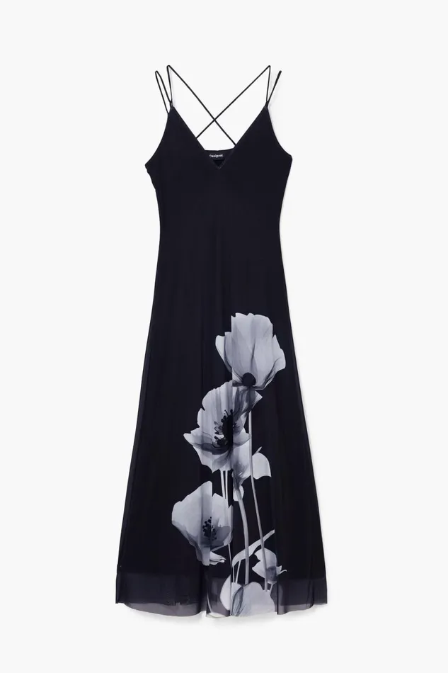 Dresses And Jumpsuits Women Desigual Long Poppy Dress Black