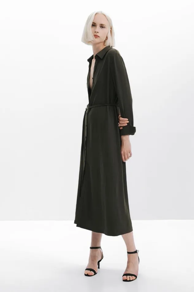 Dresses And Jumpsuits Women Desigual Long Shirt Dress Green