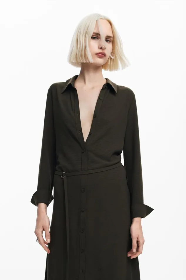 Dresses And Jumpsuits Women Desigual Long Shirt Dress Green