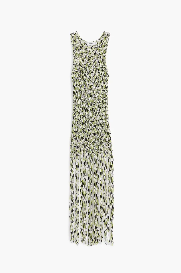 Dresses And Jumpsuits Women Desigual Mesh Dress With Net Effect Green