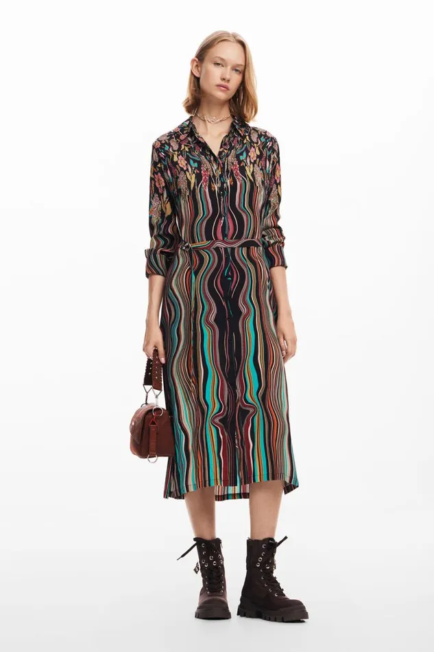 Dresses And Jumpsuits Women Desigual Midi Shirt Dress Materialfinishes