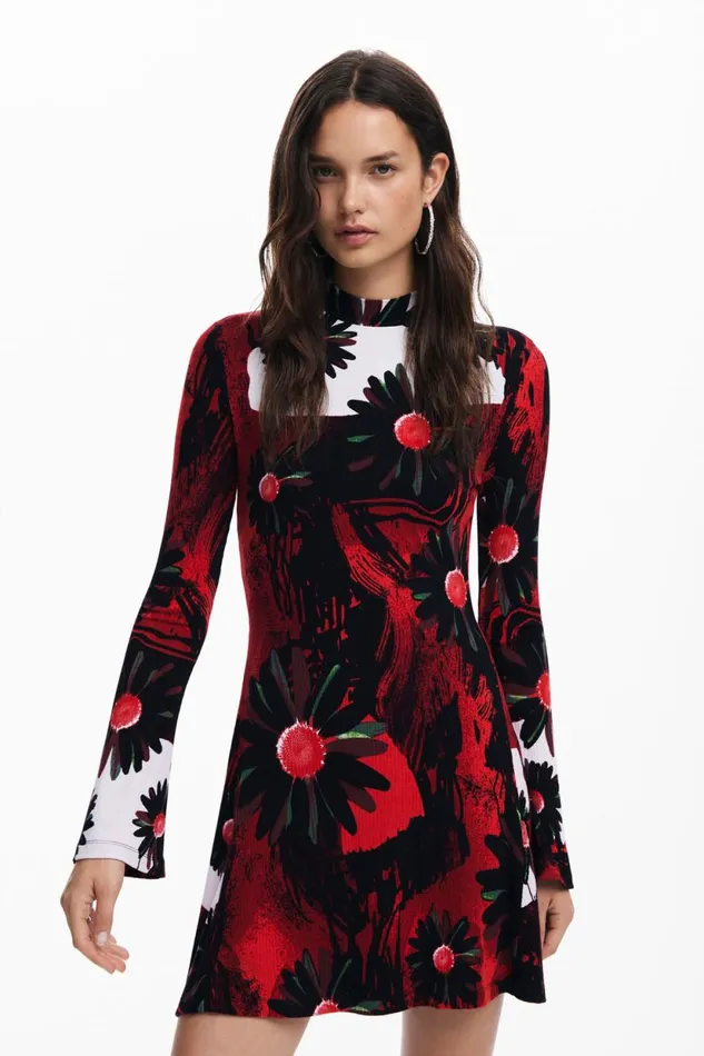 Dresses And Jumpsuits Women Desigual Mini Dress With M Christian Lacroix Print Red