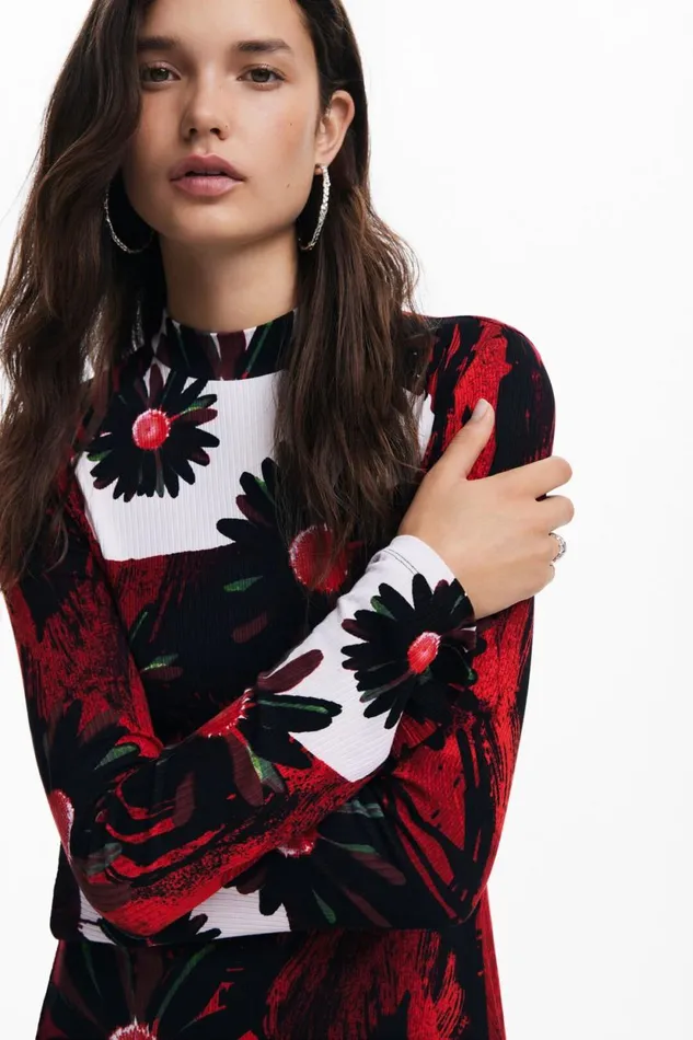 Dresses And Jumpsuits Women Desigual Mini Dress With M Christian Lacroix Print Red