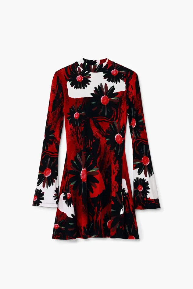 Dresses And Jumpsuits Women Desigual Mini Dress With M Christian Lacroix Print Red