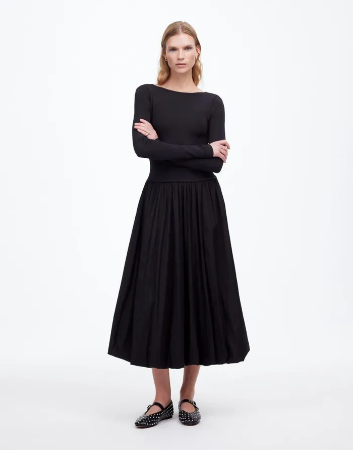 Dresses Women Madewell BubbleHem Midi Dress True Black