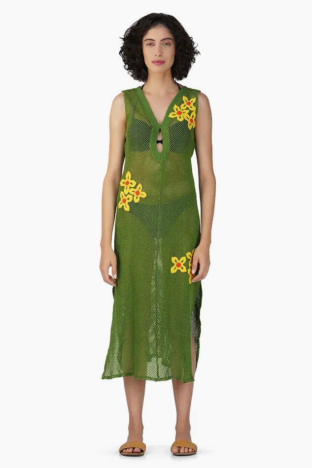 Dresses Women Martha Floral Patch Crochet Bodycon Dress America and Beyond