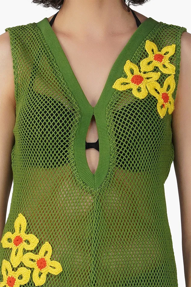 Dresses Women Martha Floral Patch Crochet Bodycon Dress America and Beyond