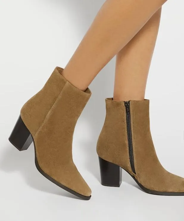Dune London Ankle Boots Women Suede Western Ankle Boots Neutral