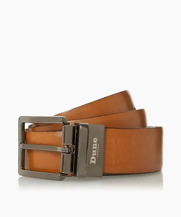 Dune London Belts Men Reversible Leather Belt Brown