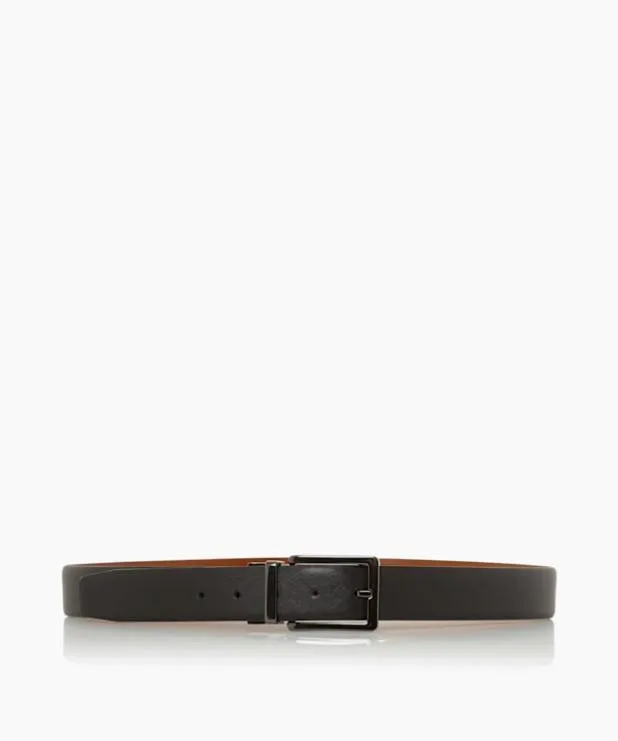 Dune London Belts Men Reversible Leather Belt Brown