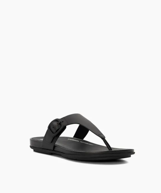 Dune London Black Sandals Women BuckleDetail ToePost Sandals Black