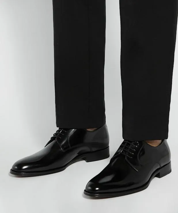 Dune London Black Shoes Men Premium Leather Derby Shoes Black Leather