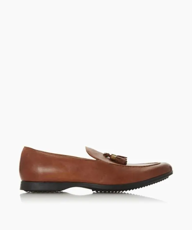 Dune London Brown Shoes Men Tassel Detail Loafer Brown