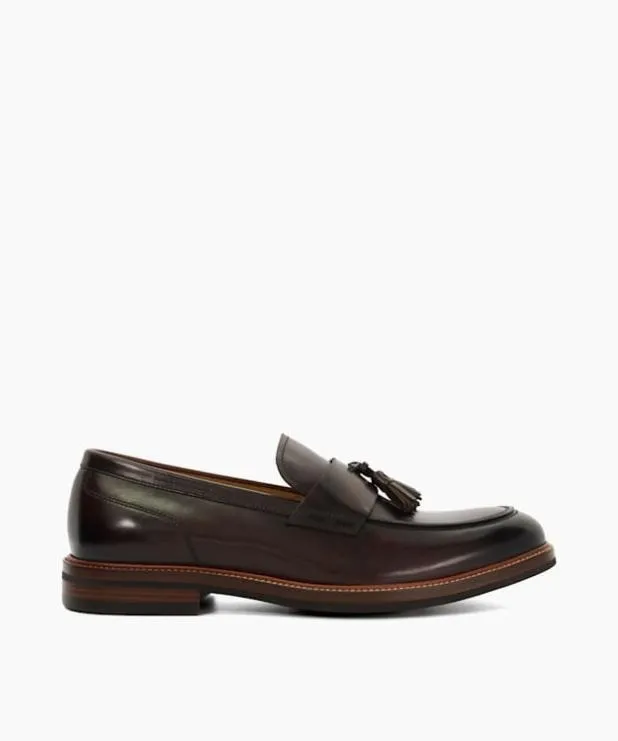 Dune London Brown Shoes Men Tassel Detail Loafers Brown