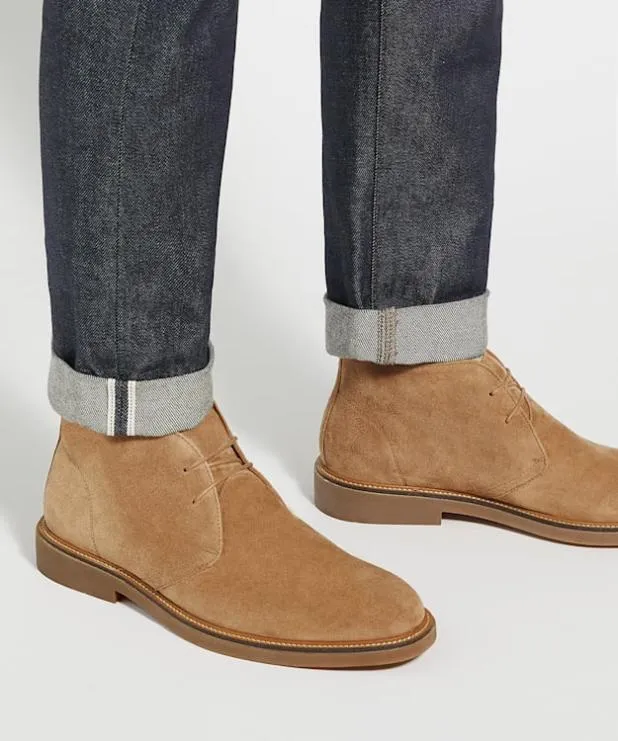 Dune London Chukka Boots Men Round Toe Casual Lace Up Boots Neutral